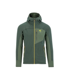 MEZZODI HOODIE  FLEECE Jungle Green-Smoke Pine