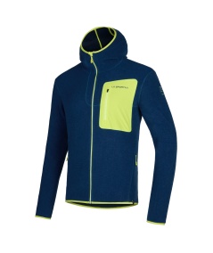 AGON HOODY M Storm Blue-Lime Punch