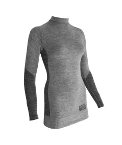 T-SHIRT DONNA LANA MANICA LUNGA WOOLTECH Silver