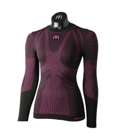 MAGLIA MANICA LUNGA EXTRA DRY SKYNTECH Nero-Fucsia